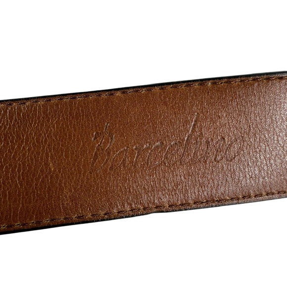 Genuine BARCELINO Taupe Braided Nubuck Leather Belt 44 Large - Picture 7 of 9